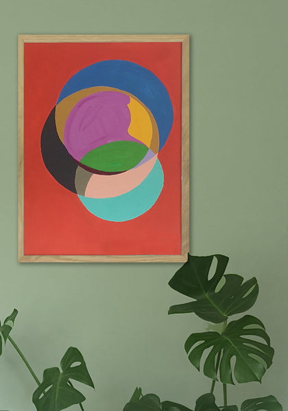 Anxious Pachinko Red archival art print Snowden Flood