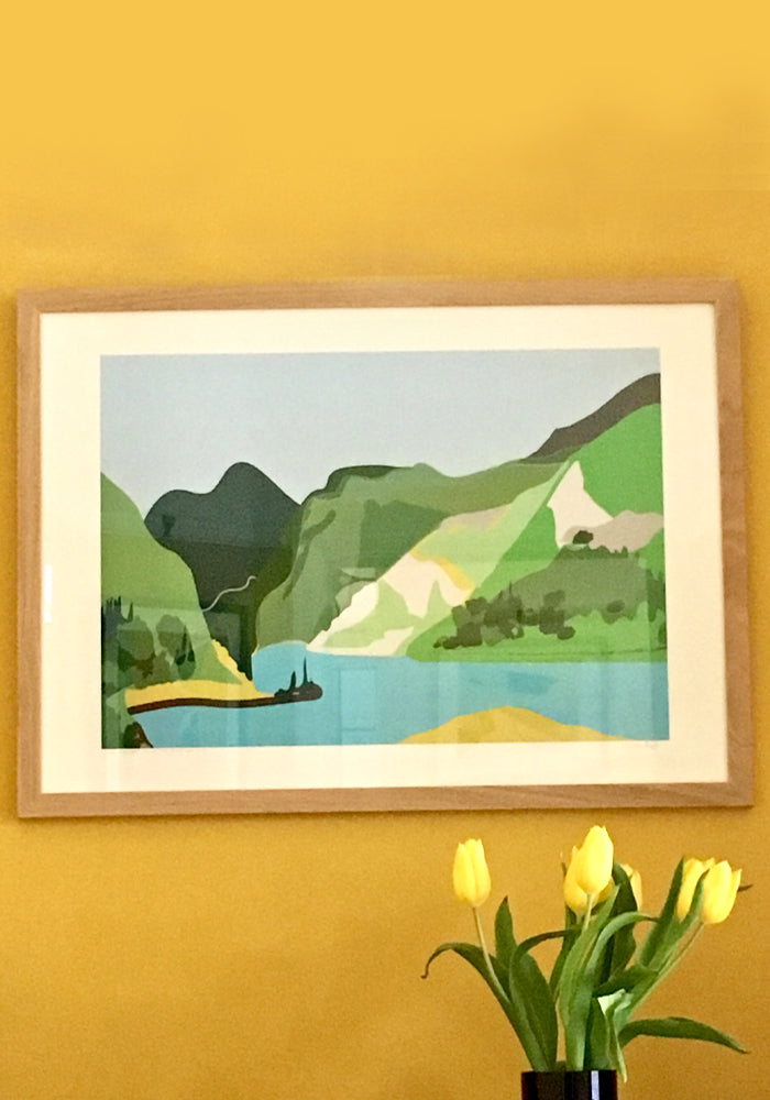 Snowden Flood Art Print Where I'd Like to Be Right Now, Mountains Lake, Alps www.snowdenflood.com