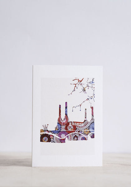 Battersea Embroidery Greeting Card - Snowden flood shop