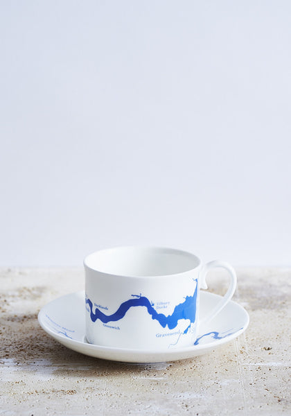 River Thames Cup & Saucer in Blue