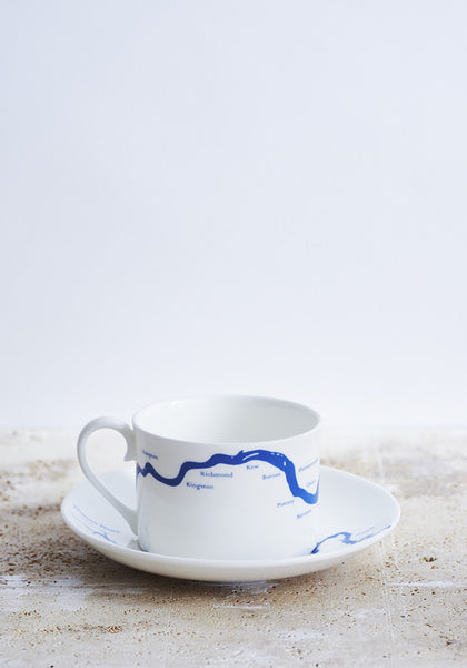 Thames cup & saucer in blue - Snowden Flood