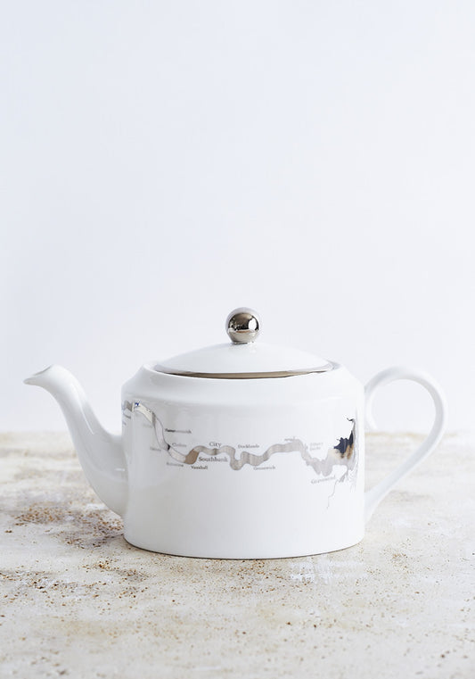 Thames Teapot in Platinum - Snowden Flood