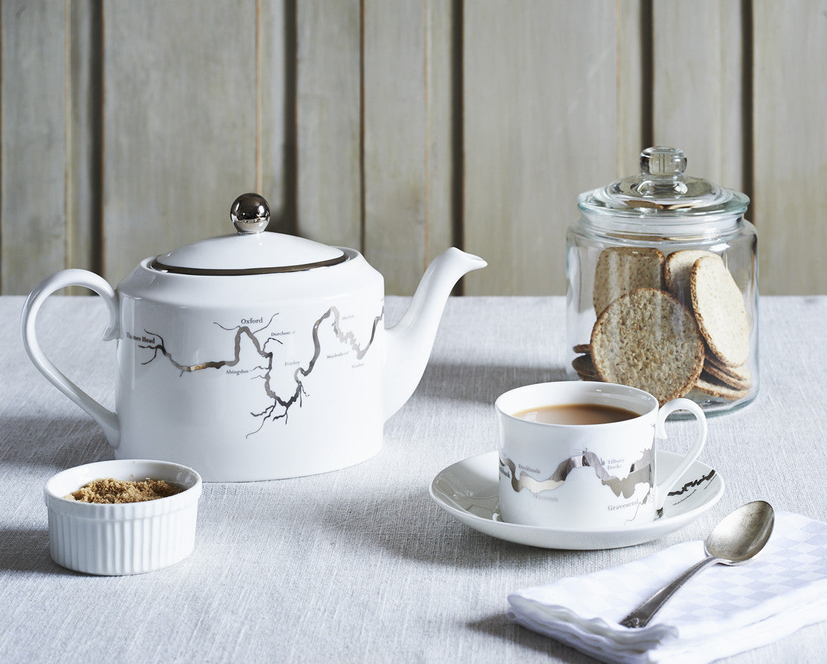 Thames Teaset in platinum - Snowden Flood