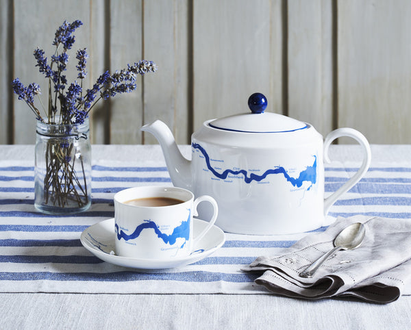 Thames cup & saucer in blue - Snowden Flood