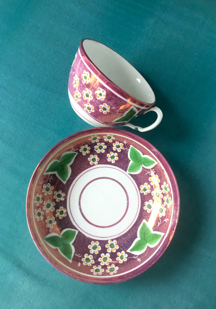 Hand painted 18th century cup and saucer www.snowdenflood.com