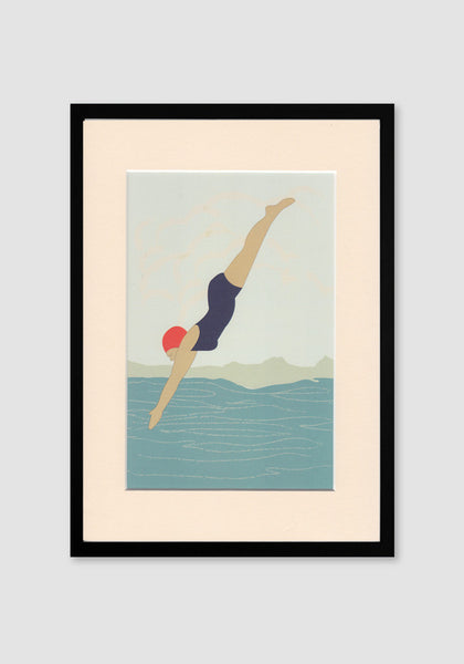 Diving Lady Print Snowden Flood www.snowdenflood.com Snowden Flood Oxo Tower Store