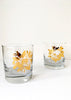 Snowden Flood golden Holly & Ivy set of two glasses