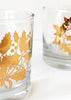 Snowden Flood golden Holly & Ivy set of two glasses