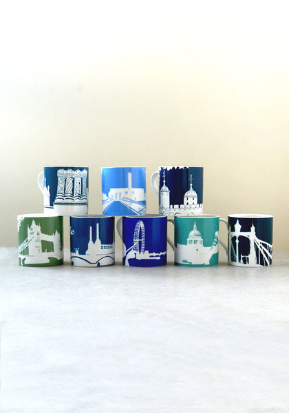 Set of eight River Series mugs