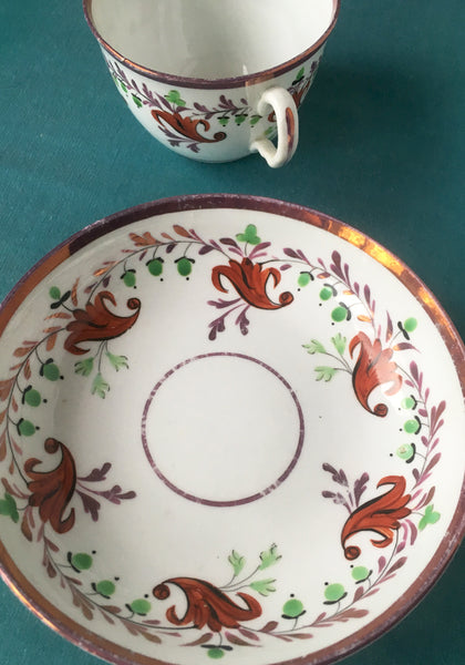 Colourful & elegant 18th century cup & saucer
