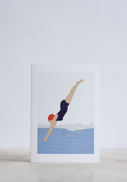 Diving Lady Greeting Card - Snowden Flood shop