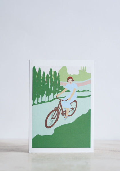Cycling Lady Greeting Card - Snowden Flood Shop
