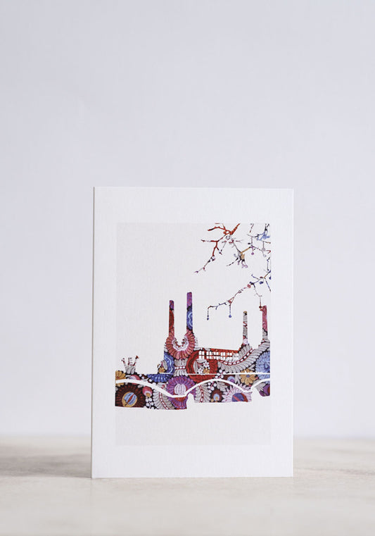 Battersea Embroidery Greeting Card - Snowden flood shop