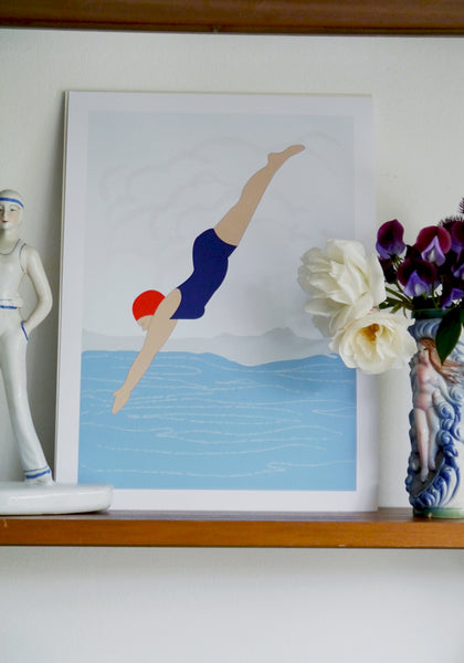 Diving Lady Print Snowden Flood www.snowdenflood.com Snowden Flood Oxo Tower Store