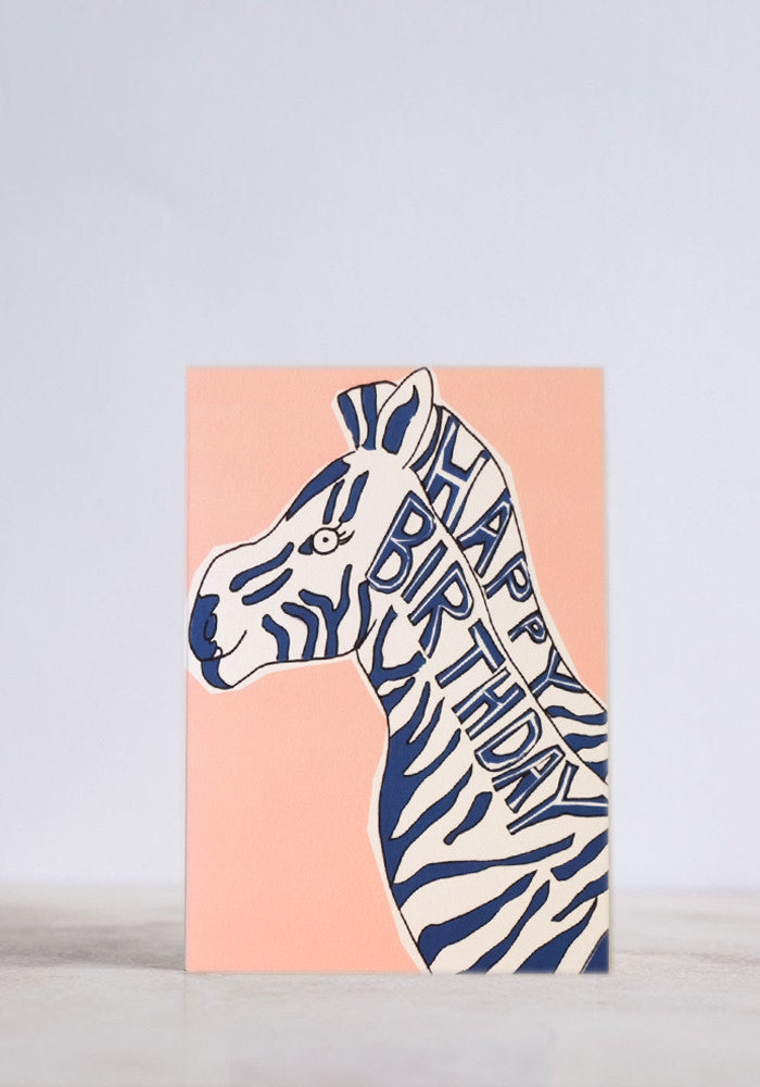 Birthday Zebra Greeting Card