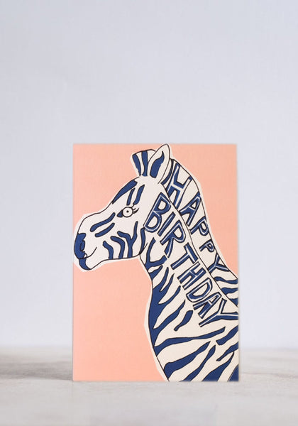Birthday Zebra Greeting Card